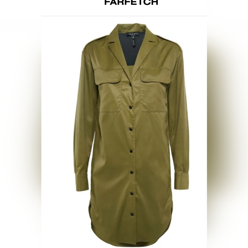 Rag & Bone  Mason Shirt Dress Olive Green Dress Size S